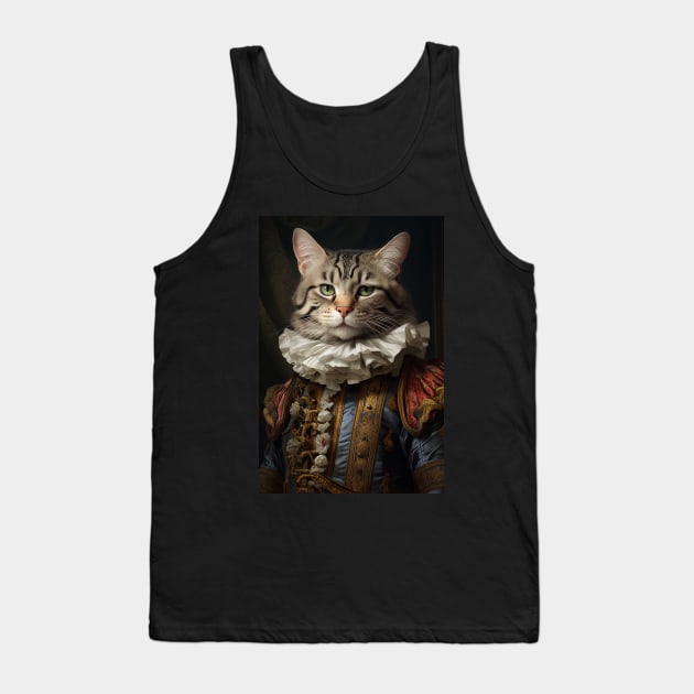 Cool Cat in 17th century Baroque Mexican attire Tank Top by Maverick Media